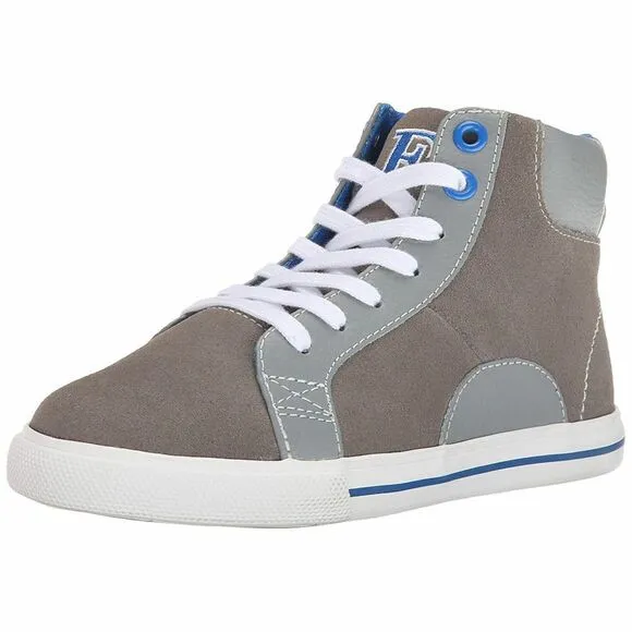 NEW Florsheim Gray Leather Fashion Sneakers 13 Unisex Boys Girls High Top NIB