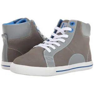 NEW Florsheim Gray Leather Fashion Sneakers 13 Unisex Boys Girls High Top NIB