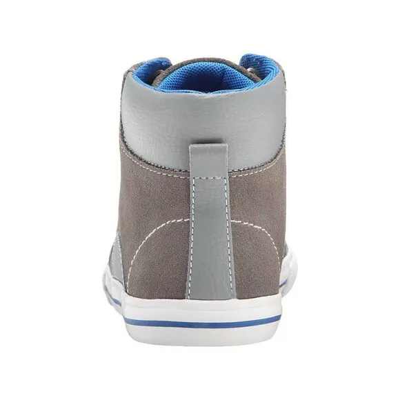 NEW Florsheim Gray Leather Fashion Sneakers 13 Unisex Boys Girls High Top NIB