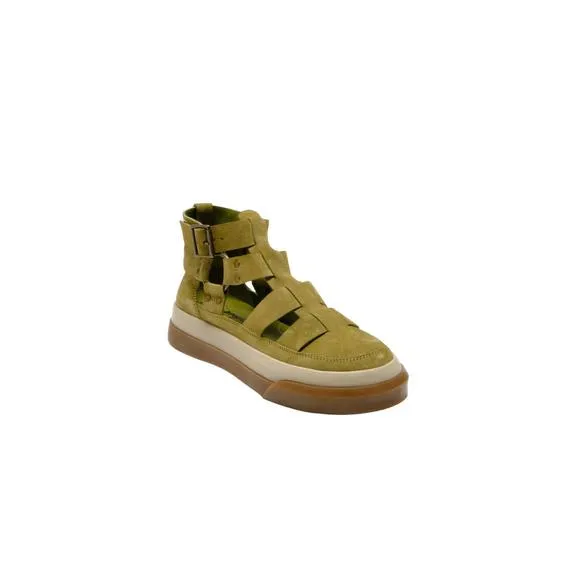 NEW FREE PEOPLE bodhi fisher sneakers in olive moss