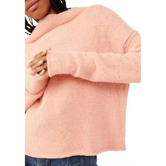 NEW FREE PEOPLE san vicente pullover in cherry peach combo