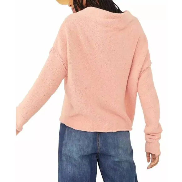 NEW FREE PEOPLE san vicente pullover in cherry peach combo