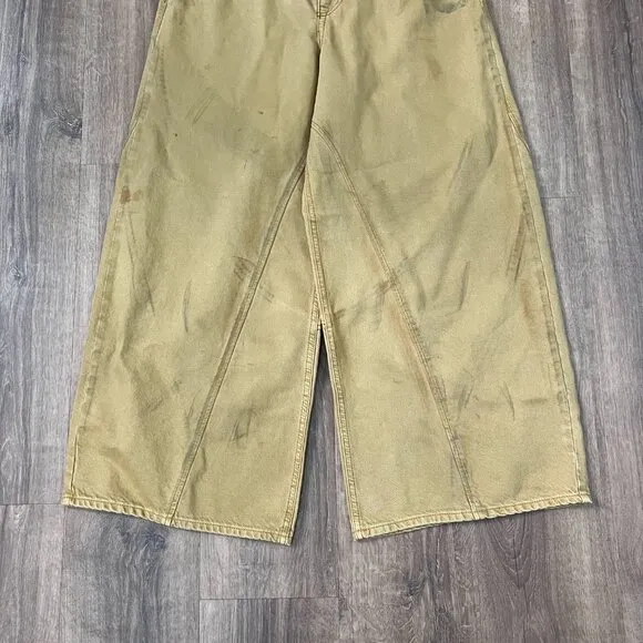 NEW Free People We The Free Chill Vibes Dropped Wide Leg Mustard Scout Jeans