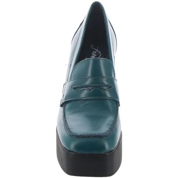 New FREE PEOPLE Zoe Platform Loafer / Deep Jade Size 39.5