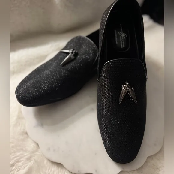 NEW Giorgio Brutini Collide Black Smoker Loafers Sz 12