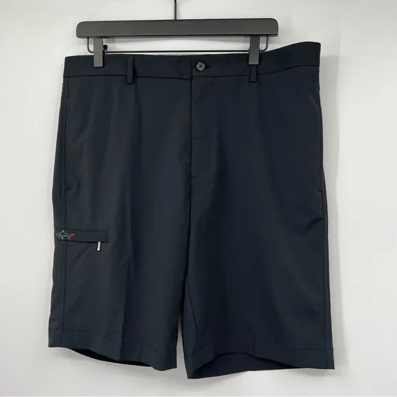 NEW Greg Norman Black Athletic G7XDH525 Button Zip Fly Golf Casual Shorts