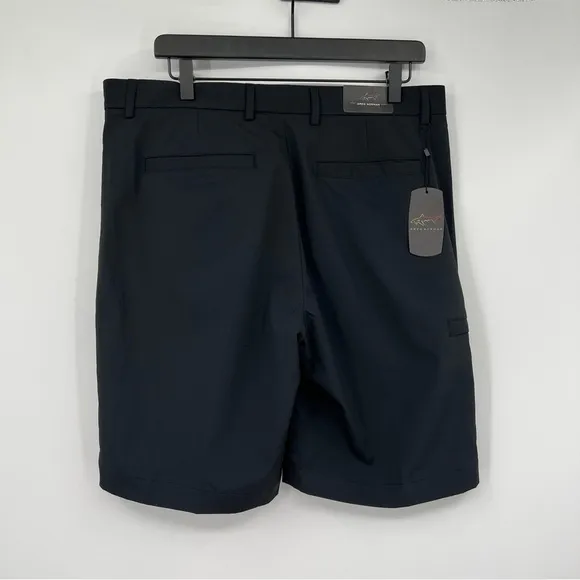 NEW Greg Norman Black Athletic G7XDH525 Button Zip Fly Golf Casual Shorts