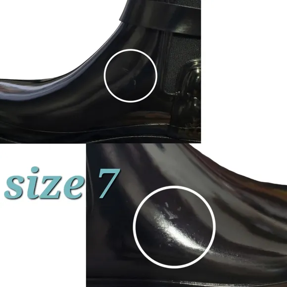 New Hunter refined gloss quilt Chelsea ankle boots black pull on ankle buckle