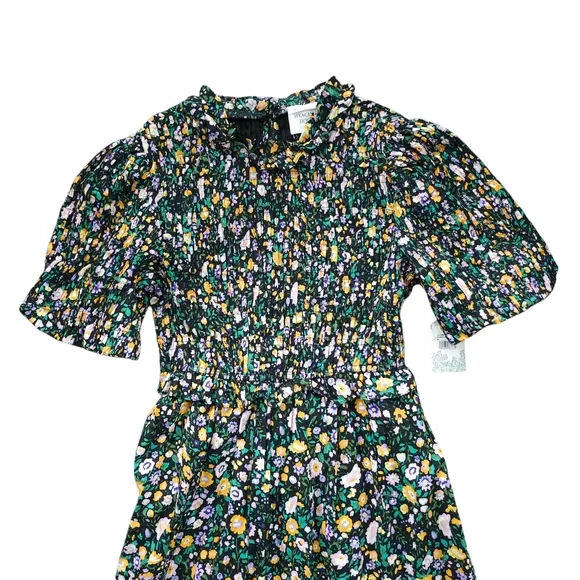 New Hyacinth House Floral Puff Sleeve Midi Dress