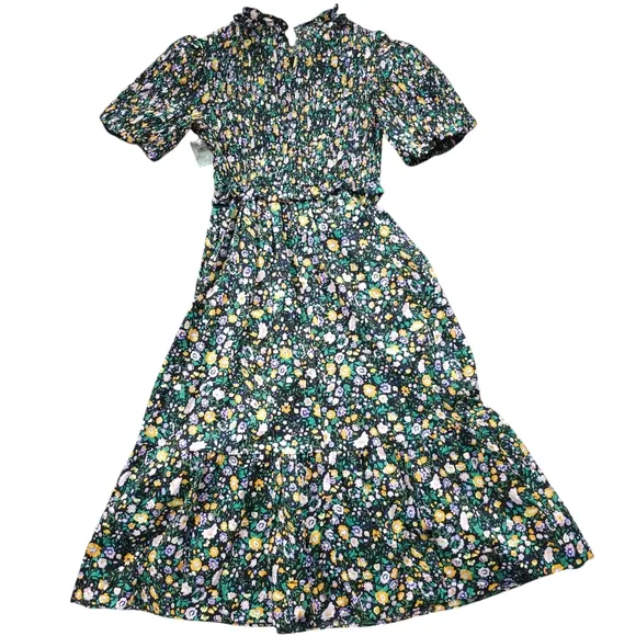 New Hyacinth House Floral Puff Sleeve Midi Dress