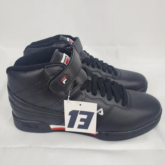 New In Box FILA F-13V Mens Fashion Sneakers Black/Fila Red/White Choose Size
