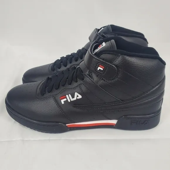 New In Box FILA F-13V Mens Fashion Sneakers Black/Fila Red/White Choose Size