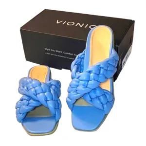 NEW in box Vionic Braided Cross Strap Slides Kalina