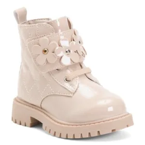 NEW JESSICA SIMPSON Daria Flower Quilted Boots (Toddler) Sand 267mn