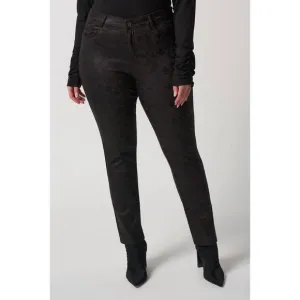 NEW JOSEPH RIBKOFF animal print slim-fit jeans in mocha/black