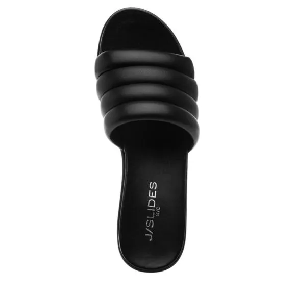 NEW J/SLIDES quirky sandal in black leather
