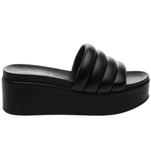 NEW J/SLIDES quirky sandal in black leather
