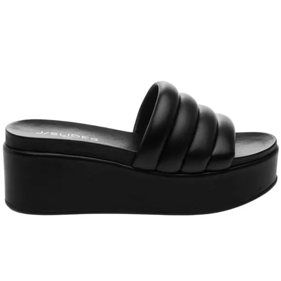 NEW J/SLIDES quirky sandal in black leather