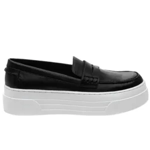 NEW J/SLIDES women's ava leather slip on loafers in black
