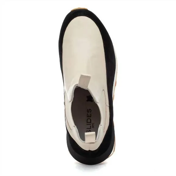 NEW J/SLIDES women's eloise chelsea boot in beige leather