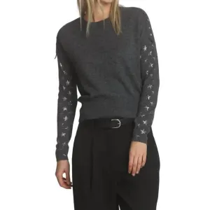 NEW LABEL THREAD zoe star stud top in charcoal