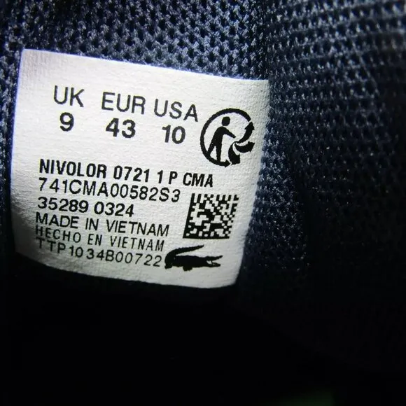 NEW LACOSTE Mens Nivolor Sneakers Casual Comfort Lightweight  Round Toe Size 10