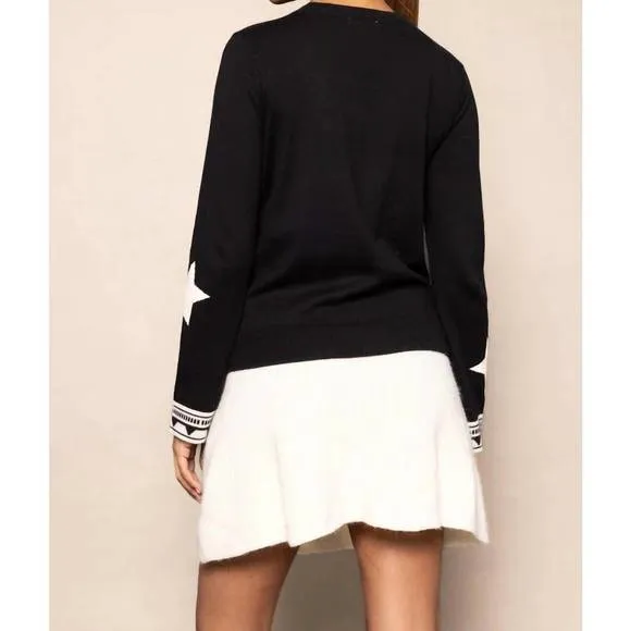 NEW LISA TODD star sighted crew neck sweater in black