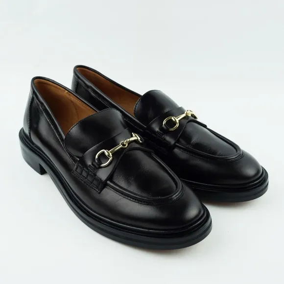 New MADEWELL Size 9 The Vernon Bit Hardware Loafer Leather Black $158 NN868