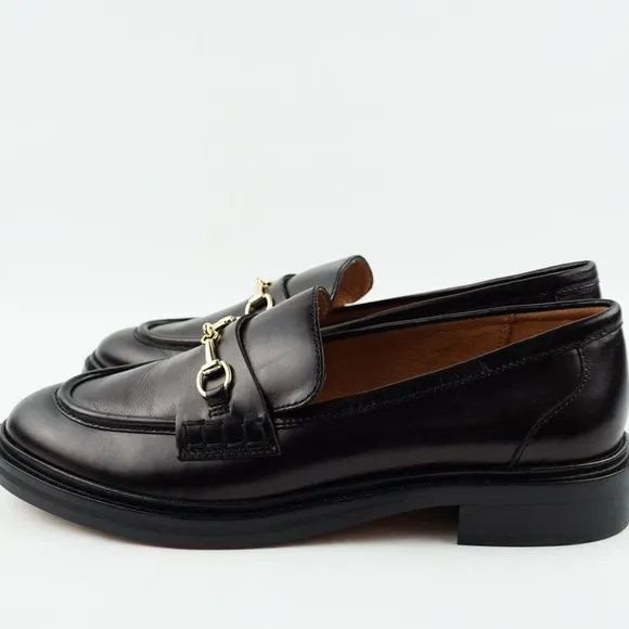 New MADEWELL Size 9 The Vernon Bit Hardware Loafer Leather Black $158 NN868