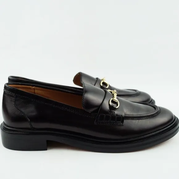 New MADEWELL Size 9 The Vernon Bit Hardware Loafer Leather Black $158 NN868