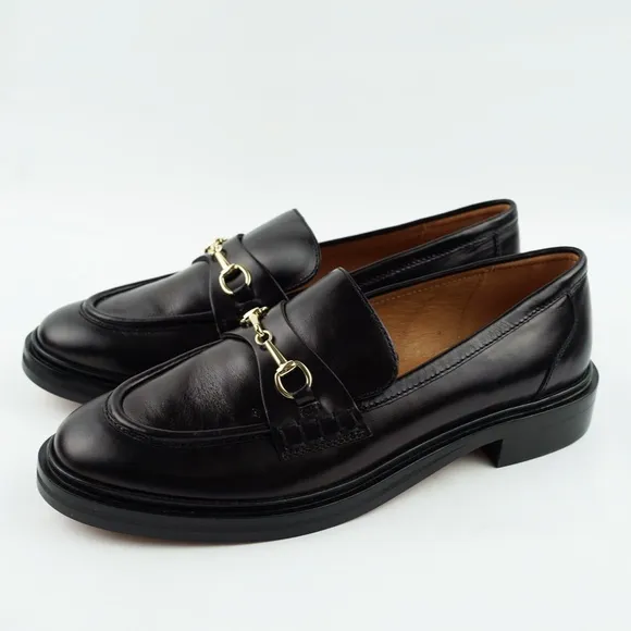 New MADEWELL Size 9 The Vernon Bit Hardware Loafer Leather Black $158 NN868