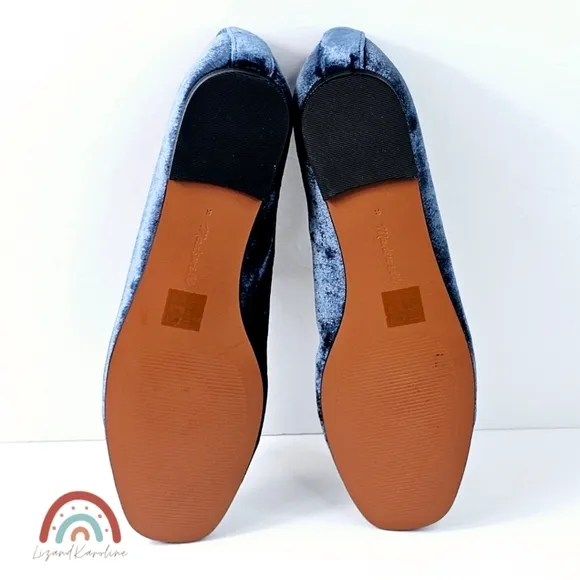 New! Madewell The Greta Ballet Curfew Blue Velvet Flat