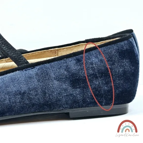 New! Madewell The Greta Ballet Curfew Blue Velvet Flat