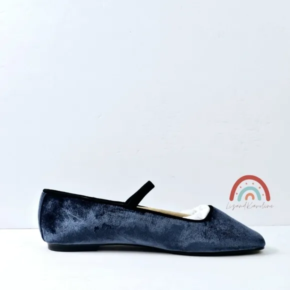 New! Madewell The Greta Ballet Curfew Blue Velvet Flat