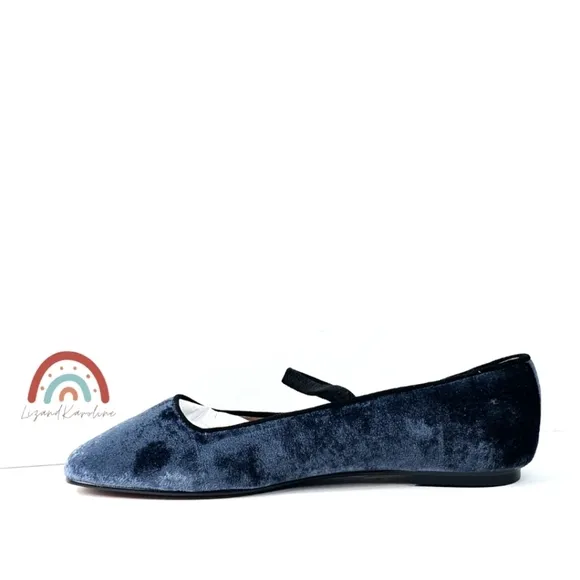 New! Madewell The Greta Ballet Curfew Blue Velvet Flat