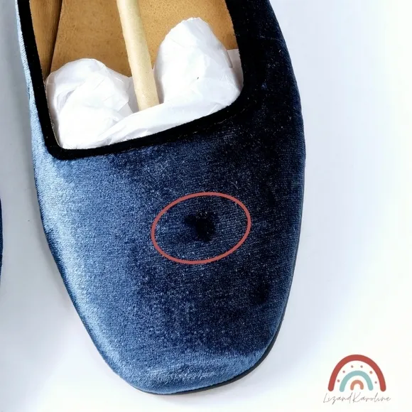 New! Madewell The Greta Ballet Curfew Blue Velvet Flat