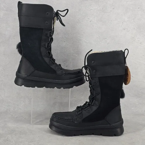New Manitobah Mukluks WP Pacific Half Winter Boots Black Womens Size 7.5