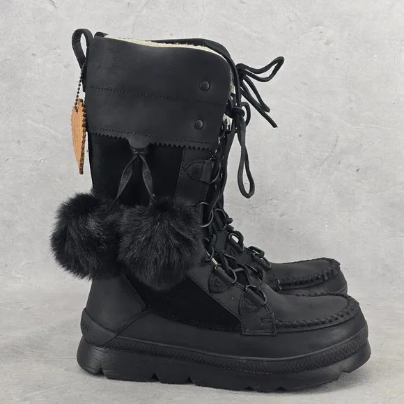 New Manitobah Mukluks WP Pacific Half Winter Boots Black Womens Size 7.5