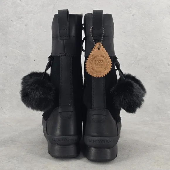 New Manitobah Mukluks WP Pacific Half Winter Boots Black Womens Size 7.5