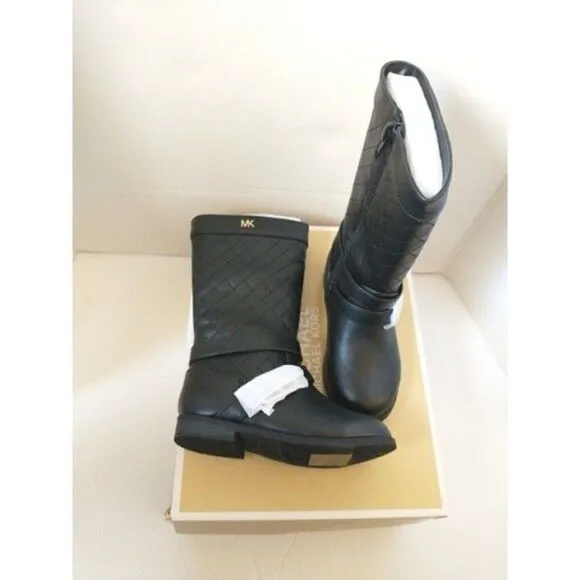 New! MICHAEL KORS Toddler Girls Black Quilted Tall Boots Riding Boots Size 7
