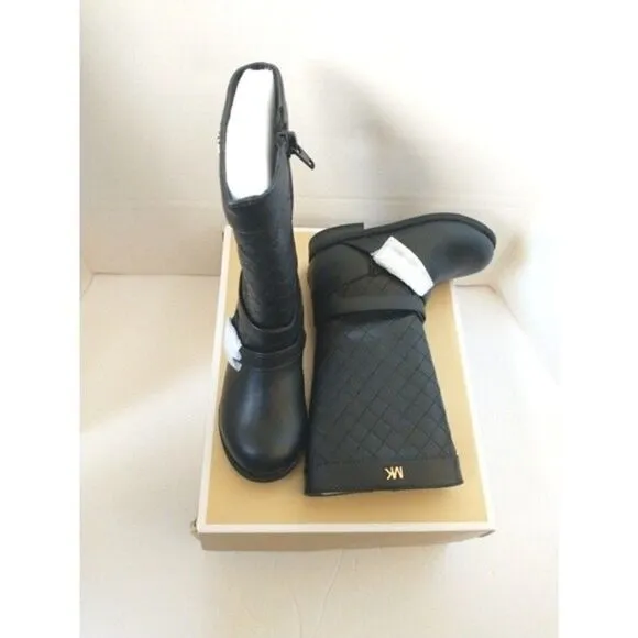 New! MICHAEL KORS Toddler Girls Black Quilted Tall Boots Riding Boots Size 7