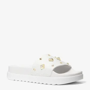 NEW MICHAEL Michael Kors Sizes 8, 9 Tyra Studded Crocodile Embossed Slide Sandal