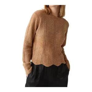 NEW MICHAEL STARS lakin cropped crew neck pullover in gold