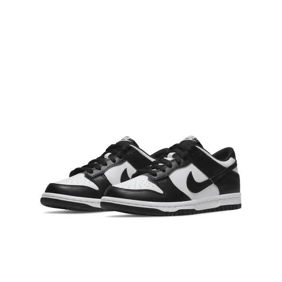NEW NIKE kids dunk low panda sneakers in white/black-white