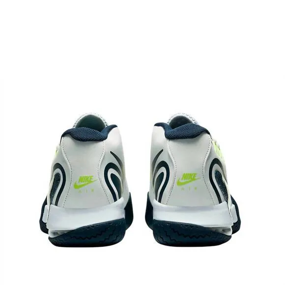 NEW NIKE men's court tech challenge 20 tennis sneakers in college navy lime whit