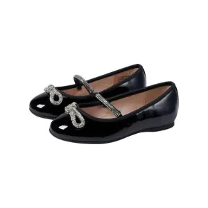 NEW NINA girl's kendalla flats in black crinkle