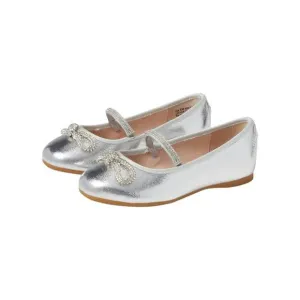 NEW NINA girl's kendalla flats in silver crackle