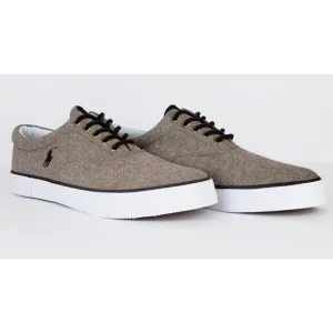 New Polo ralph lauren forestmont canvas shoes sneakers tan chambray preppy