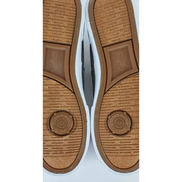 New Polo ralph lauren forestmont canvas shoes sneakers tan chambray preppy