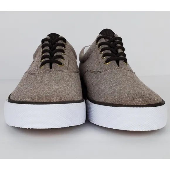 New Polo ralph lauren forestmont canvas shoes sneakers tan chambray preppy
